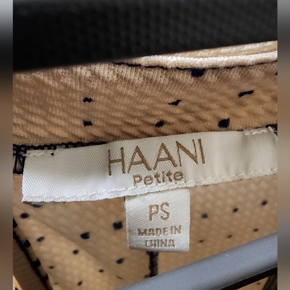 Tan/Navy dots Flare Dress PS - Picture 4 of 6